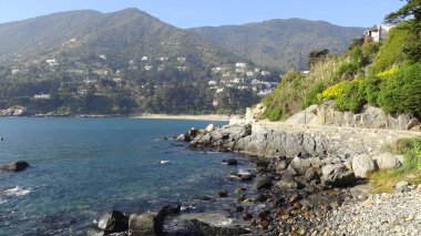 Kayalık plaj ve doğanın peyzajı