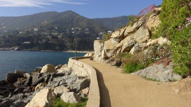 Kayalık plaj ve doğanın peyzajı