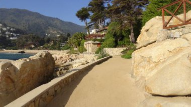 Kayalık plaj ve doğanın peyzajı