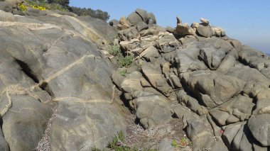 Kayalık plaj ve doğanın peyzajı