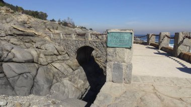 Kayalık plaj ve doğanın peyzajı