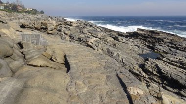 Kayalık plaj ve doğanın peyzajı