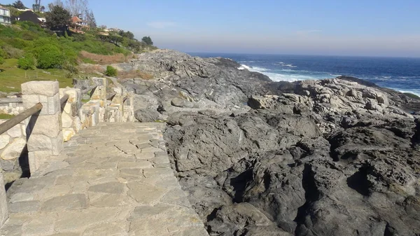 Kayalık plaj ve doğanın peyzajı