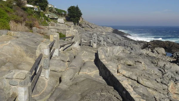Kayalık plaj ve doğanın peyzajı