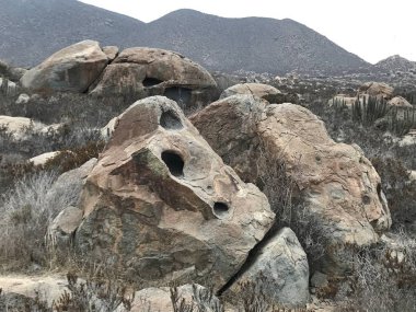 Sahilde peyzaj ve kayalar