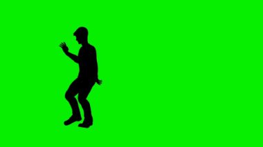 Siluet Dancer, ağır çekim, yeşil ekran
