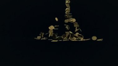 Altın siyah karşı isabet metin ile düşen Bitcoins