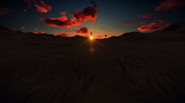 Black Hawk helikopter geçiş tatlı güzel timelapse günbatımı, 4k karşı