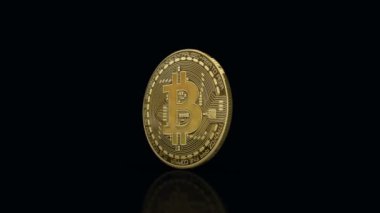 Siyah zemin yansıması ile karşı döner Bitcoin döngü