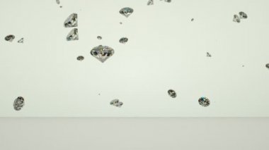 Beyaz karşı düşen elmasların yakın