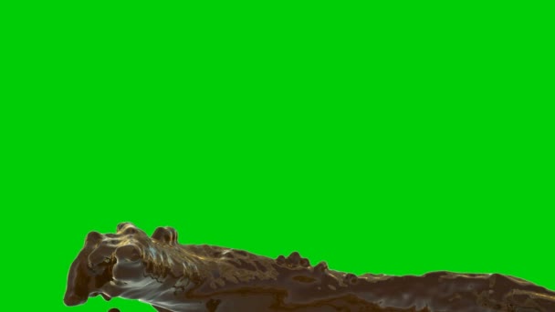animation 3D du flux de chocolat chaud au ralenti avec l’écran vert