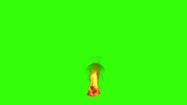 Soldier Fire Crawling Agony Front View Green Screen Chromakey — Stock Video