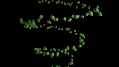 Avokado meyvesi sarmal şeklinde uçuyor, dikişsiz döngü, Luma Matte takılı.