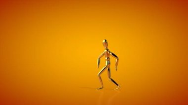 Komik altın manken break dans, kusursuz döngü, Luma Matte takılı