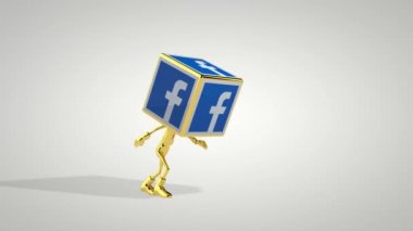 Facebook ikonu olan altın çocuk kafa dansı, kusursuz döngü, Luma Matte