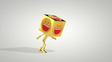 Yahoo Messenger ikonu olan altın çocuk kafa dansı, kusursuz döngü, Luma Matte takılı