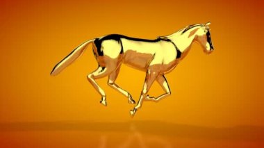 Altın at dörtnala, kusursuz döngü, turuncu stüdyo, Luma Matte takılı.