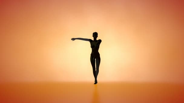 Черная Женщина Танцует Самбу Против Яркого Света Лума Матте Придает — стоковое видео