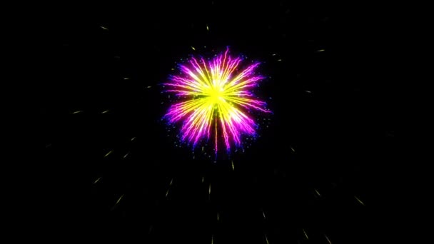 Spettacolo Esplosioni Fuochi Artificio Colorati Luma Matte Allegato — Video Stock