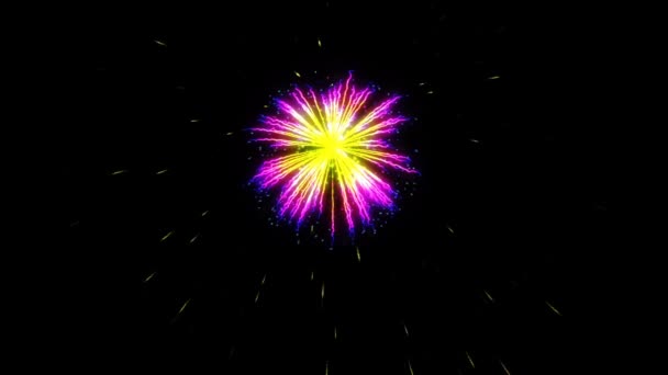 Affichage Explosion Feux Artifice Coloré Luma Matte Attaché — Video