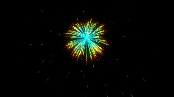 Färgglada Holiday Fireworks Display Luma Matt Bifogas — Stockvideo