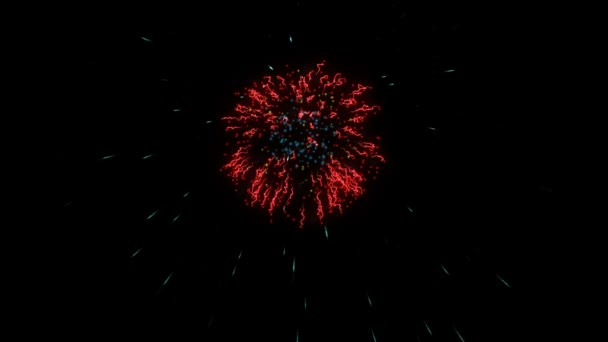 Πολύχρωμο Διακοπές Πυροτεχνήματα Εμφάνιση Έκρηξη Luma Matte Επισυνάπτεται — Αρχείο Βίντεο