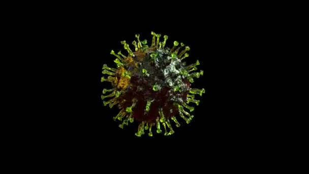 Primer Plano Mutación Del Virus Corona Covid19 Luma Matte Adjunta — Vídeos de Stock