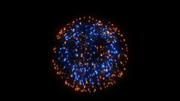 Fireworks Orange Blue Holiday Background Luma Matte Attached — Stock Video