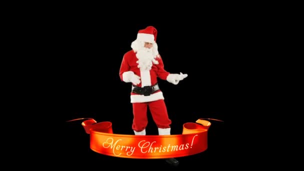 Санта Клаус Танцы Счастливого Рождества Лента Лума Матте Прилагается — стоковое видео