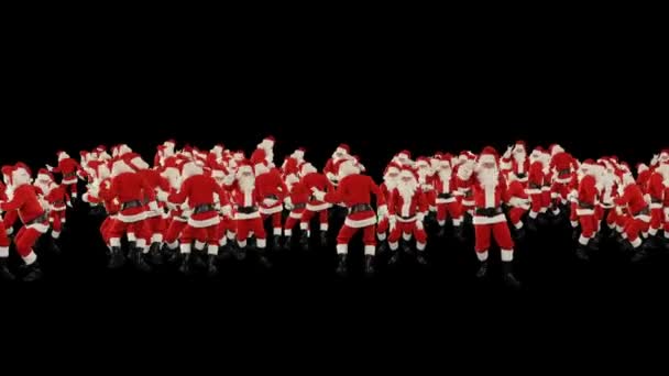 Taniec Tłum Santa Claus Boże Narodzenie Happy New Year Shape — Wideo stockowe