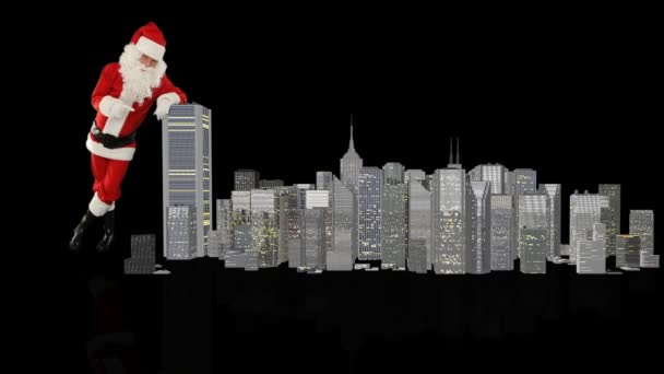 圣诞老人神奇地建造了一座现代化的城市 马特说 — 图库视频影像