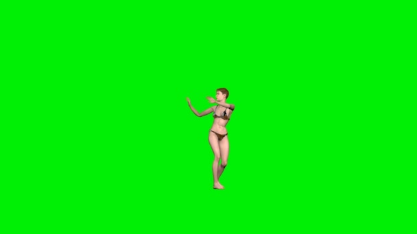 Mulher Bonita Salsa Dançando Tela Verde — Vídeo de Stock