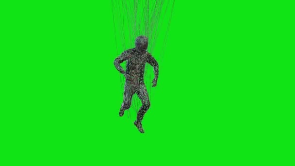 Ballerino Hip Hop Pietra Nera Fili Green Screen Chromakey — Video Stock