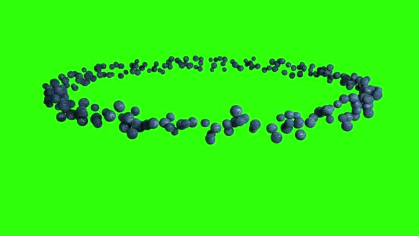 蓝莓果圆形飞行 无缝回旋 绿色屏幕Chromakey — 图库视频影像