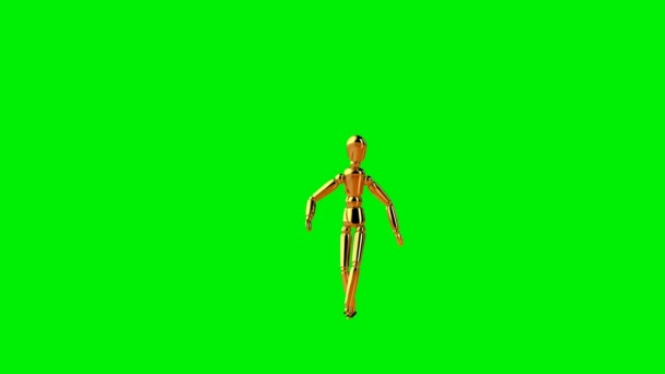 有趣的金模特舞嘻哈 无缝回圈 绿色屏风 — 图库视频影像