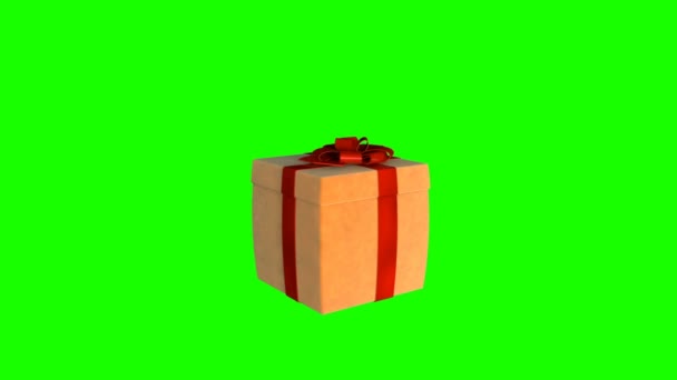 Gift Box Opening Lid Present Digital Camera Green Screen Chromakey — Stock Video
