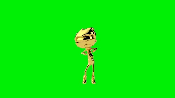 Golden Boy Pollo Danza Loop Senza Soluzione Continuità Schermo Verde — Video Stock