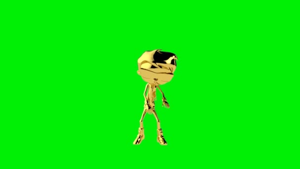 Golden Boy Dancing Hip Hop Seamless Loop Green Screen — Stock video