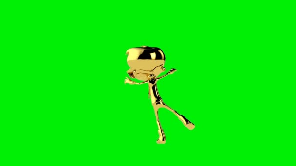 Golden Boy Danza Twist Loop Senza Soluzione Continuità Schermo Verde — Video Stock
