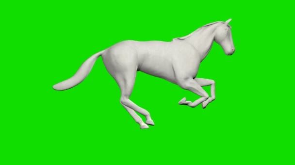 Papírový Kůň Běží Bezešvé Smyčky Green Screen Chromakey — Stock video