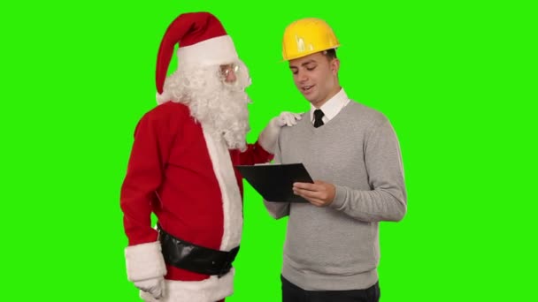 Noel Baba Genç Mimar Yeşil Ekran — Stok video