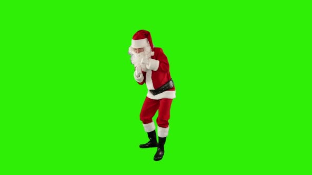 Santa Claus Χορεύοντας Απομονωμένο Χορός Πράσινη Οθόνη — Αρχείο Βίντεο