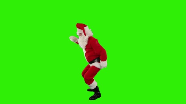 Weihnachtsmann Tanzen Isoliert Tanz Green Screen — Stockvideo