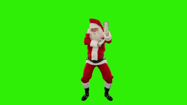サンタクロースダンス孤立 ダンス8 緑の画面 — ストック動画