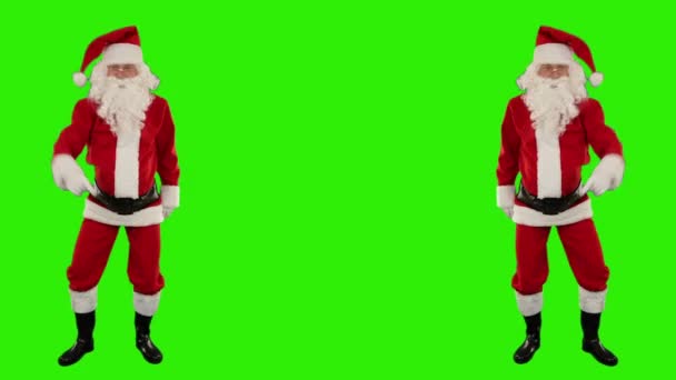 Weihnachtsmann Tanzen Isoliert Tanz Green Screen — Stockvideo