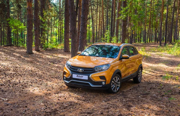 Togliatti Samara Rússia Setembro 2018 Lada Xray Cross Apresentação Novo — Fotografia de Stock