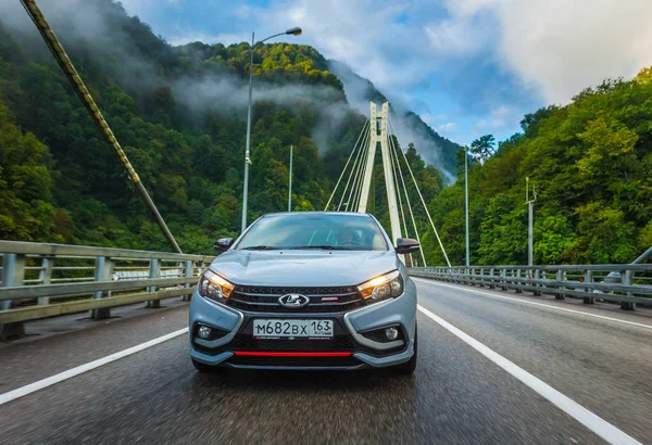 Sochi Región Krasnodar Rusia Septiembre 2018 Nuevo Prestigioso Coche Lada — Foto de Stock