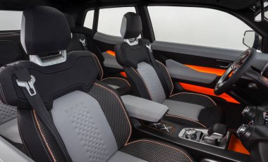 Togliatti, Samara bölgesi / Rusya - 22 Ağustos 2018: Yeni konsept off road car Lada 4x4 Vision. Agresif araç tasarımı.