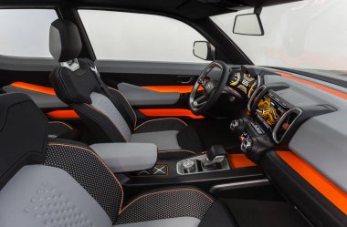Togliatti, Samara bölgesi / Rusya - 22 Ağustos 2018: Yeni konsept off road car Lada 4x4 Vision. Agresif araç tasarımı.