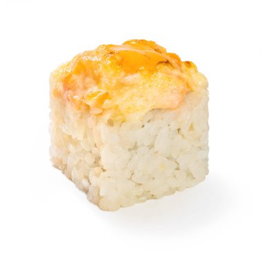 Suşi rulosu beyaz arkaplanda izole edildi